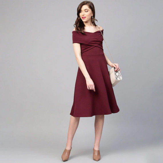 https://dropstyles.in/products/off-shoulder-pleated-fit-flare-dress