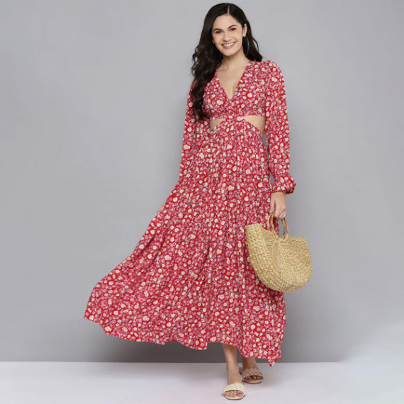 https://dropstyles.in/products/red-beige-floral-waist-cut-out-maxi-dress