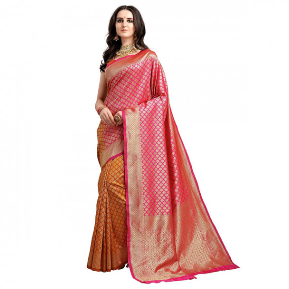 https://dropstyles.in/products/pink-mustard-yellow-ethnic-motifs-woven-design-half-half-kanjeevaram-saree
